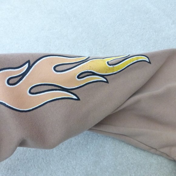 Mattel HOT WHEELS tan brown cropped hoodie sweatshirt - super cute! - Picture 3 of 7